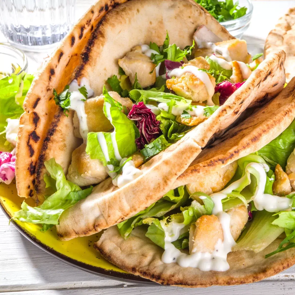 greek chicken pitas