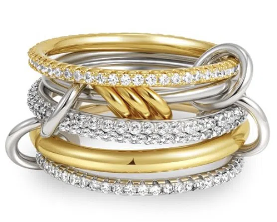 Set of slim gold stacking rings Set of slim gold stacking rings